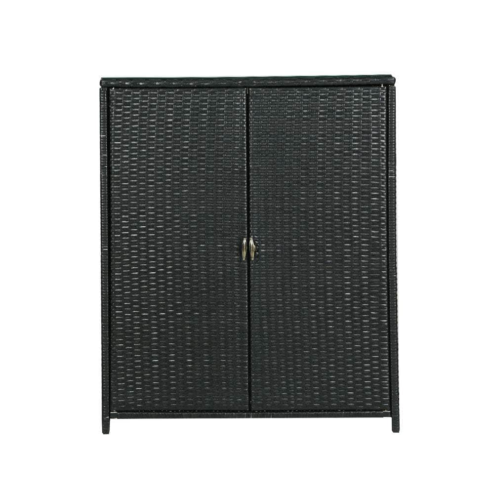 Outdoor Storage Cabinet Box Garage Wicker Shelf Chest Garden Shed Tools