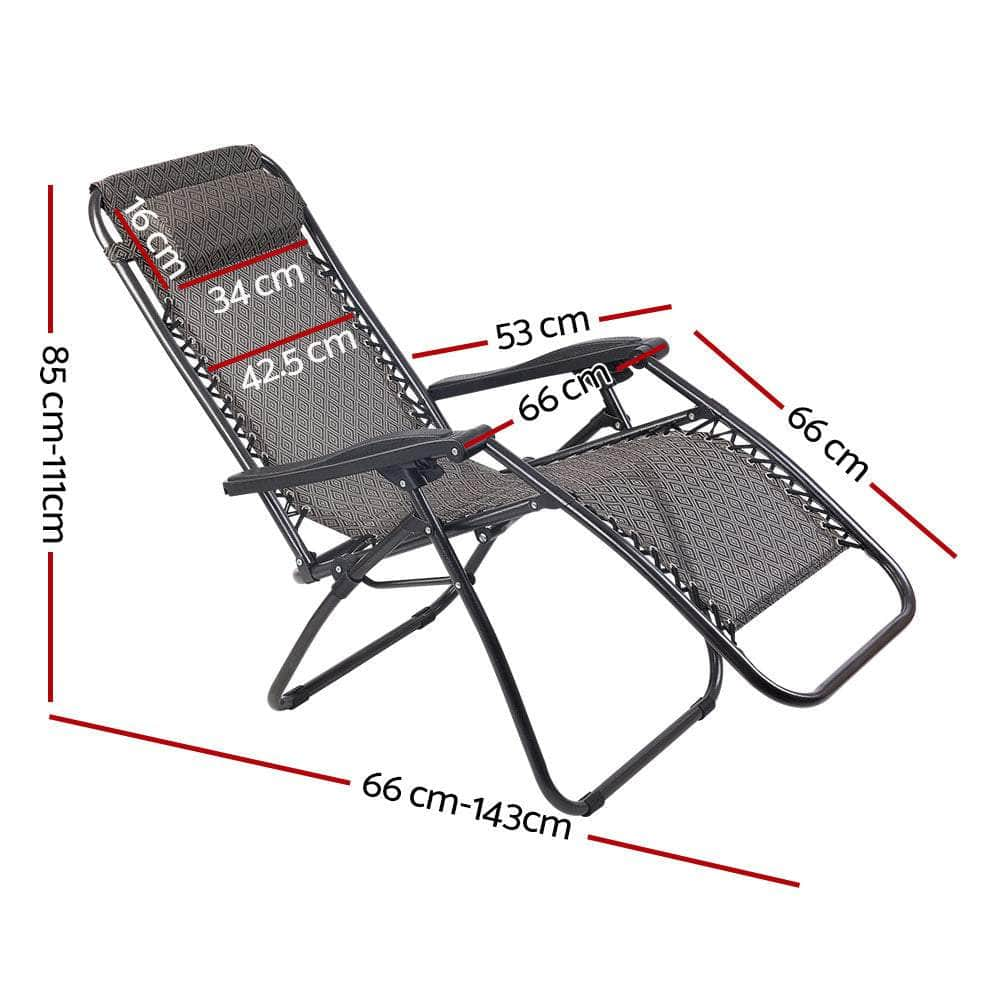 Outdoor Sun Lounge Folding Camping Zero Gravity Chair