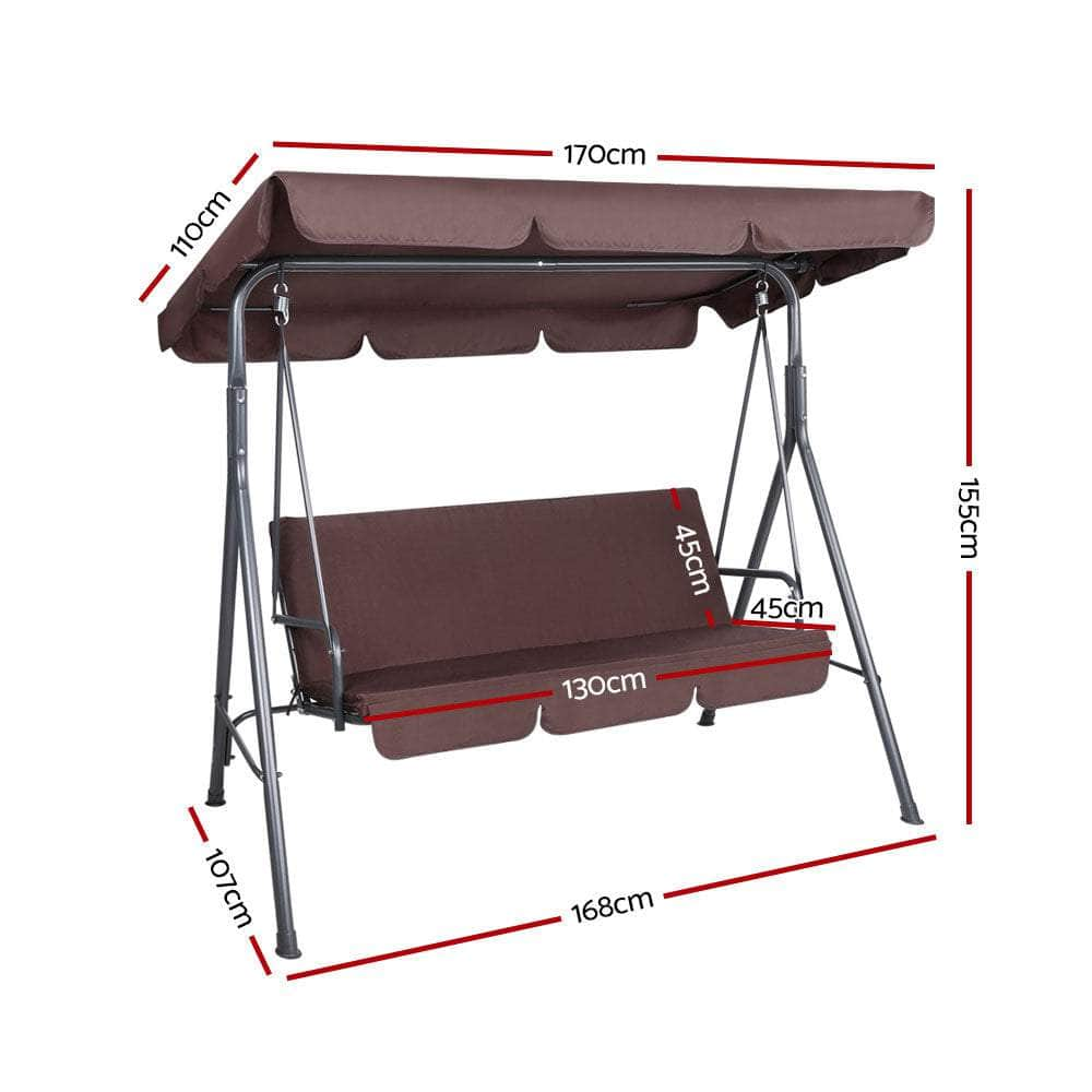 Outdoor Swing Chair Hammock 3 Seater Garden Canopy Bench Seat Backyard