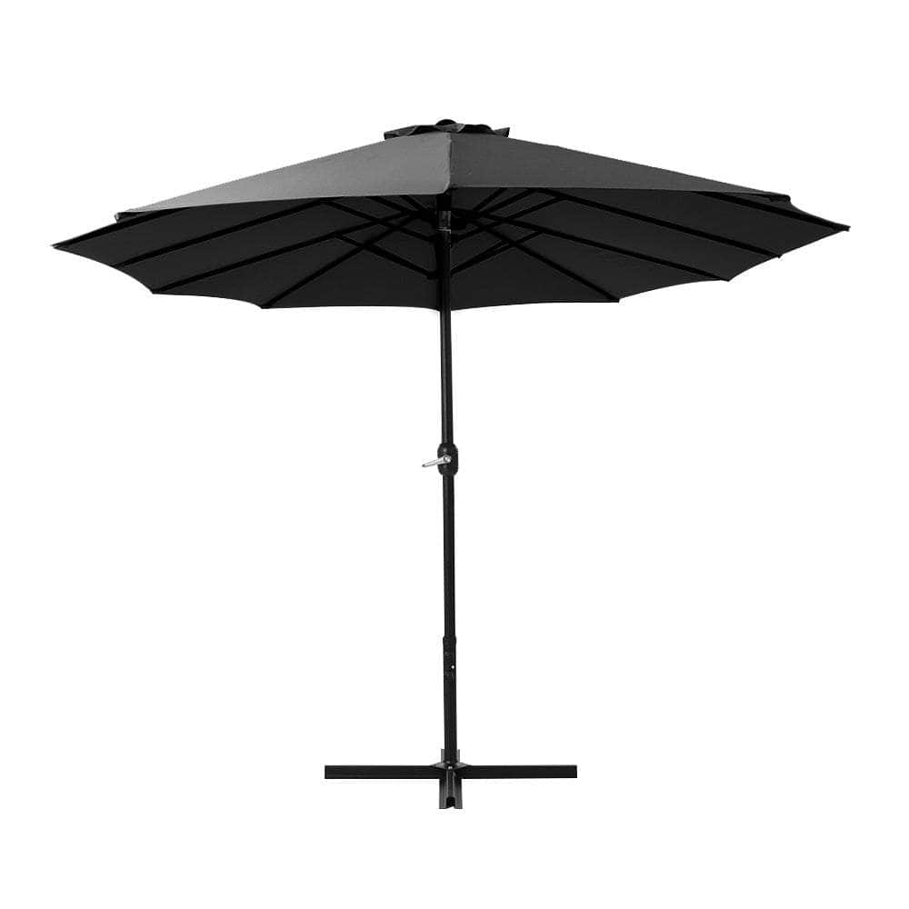 Outdoor Umbrella Twin Umbrellas Beach Garden Stand Base Sun Shade 4.57M