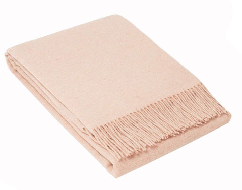 Oxford Throw - Merino Wool Blend - Blush/Ivory/Navy