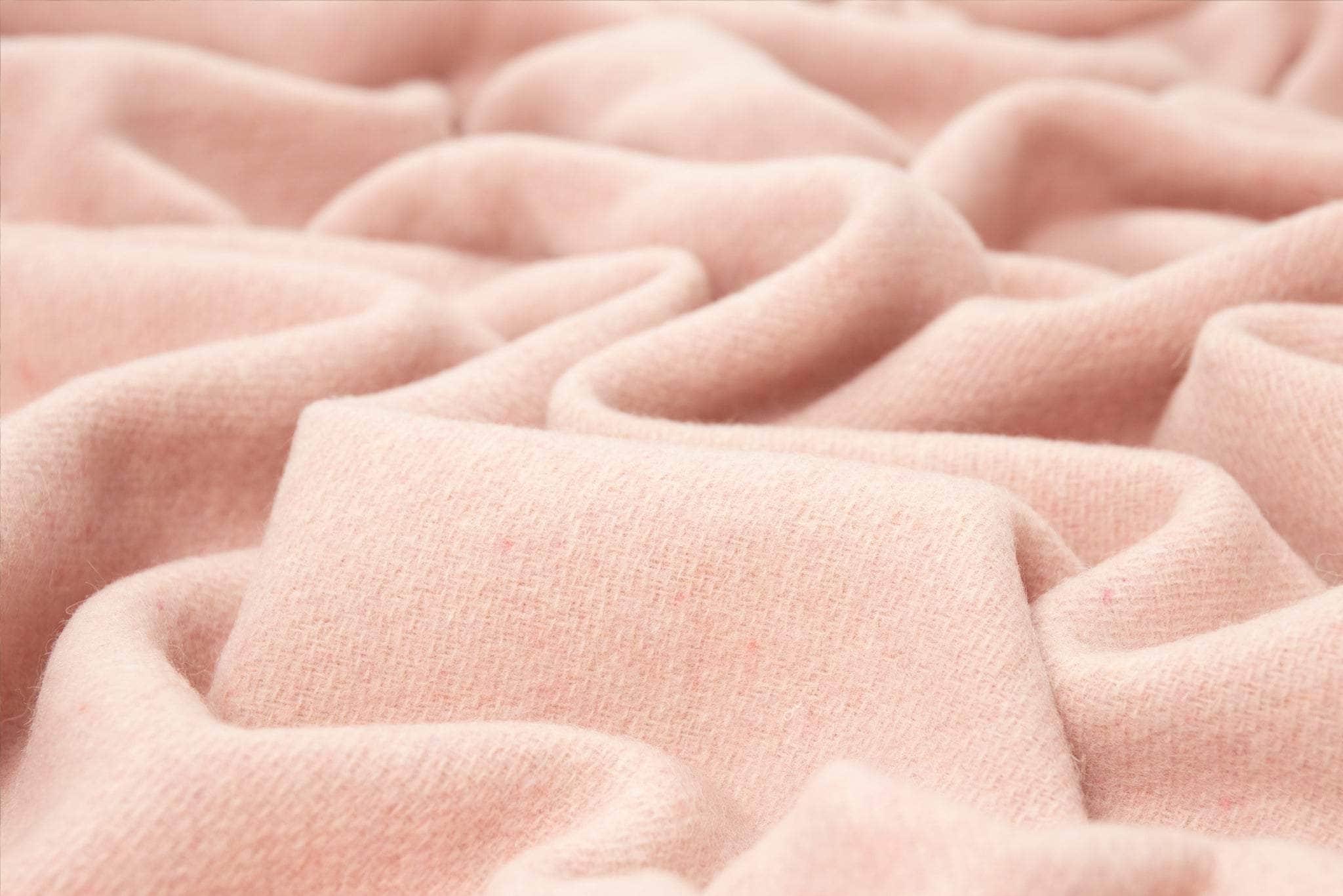 Oxford Throw - Merino Wool Blend - Blush/Ivory/Navy