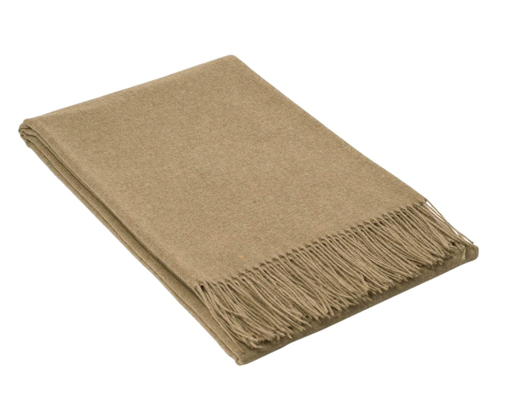 Paddington Throw - Fine Wool Blend - Olive/Peach/Plum/Camel