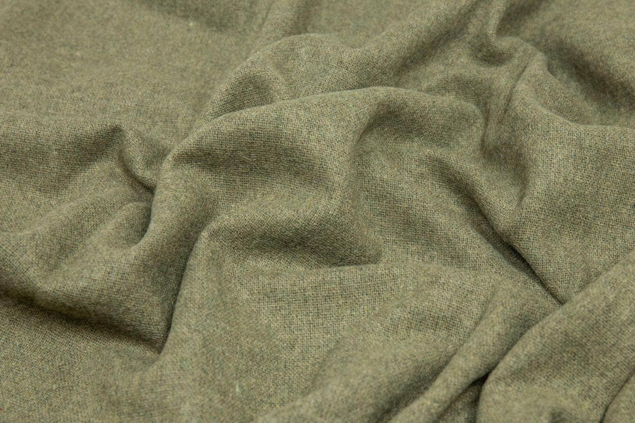 Paddington Throw - Fine Wool Blend - Olive/Peach/Plum/Camel