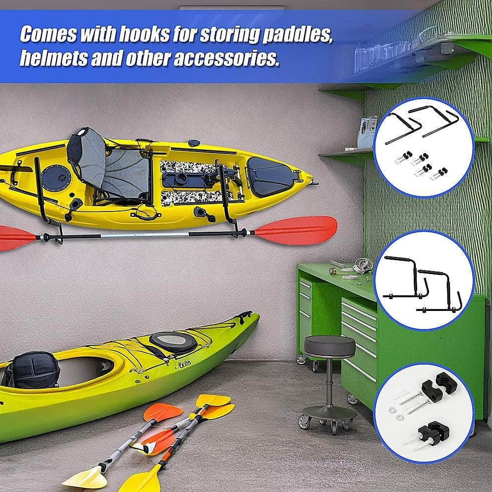 Pair Kayak Storage Rack Wall Mounted Surfboard Holder