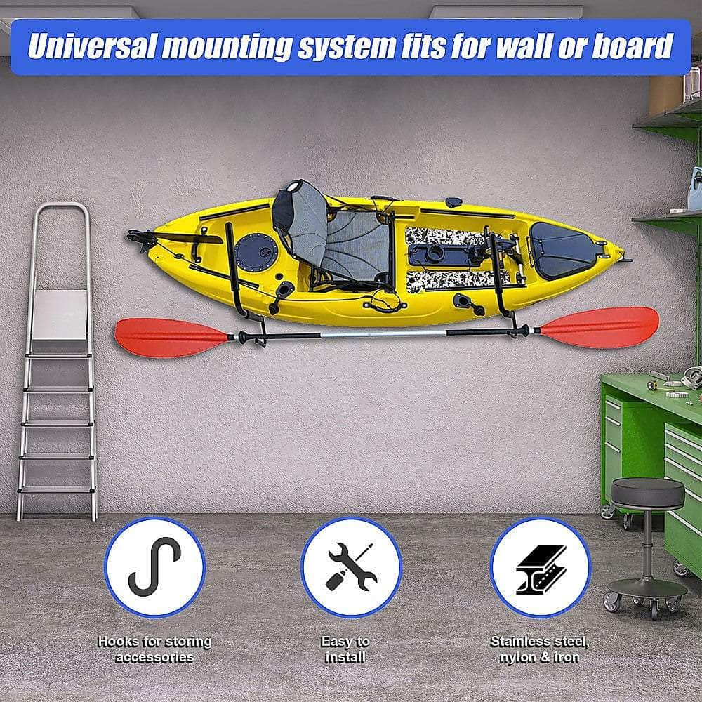 Pair Kayak Storage Rack Wall Mounted Surfboard Holder