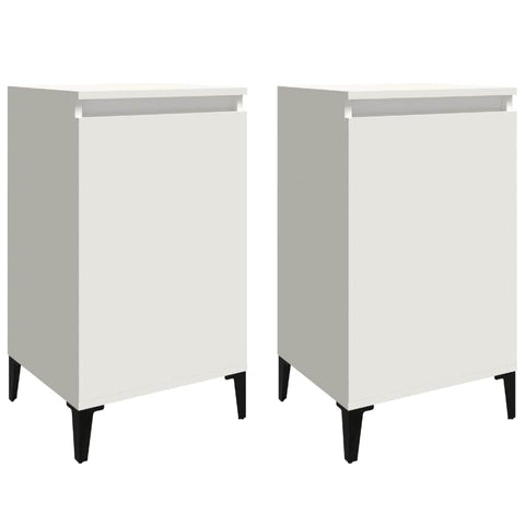 Pair of Tranquil Nights: White Engineered Wood Bedside Cabinets (Set of 2)