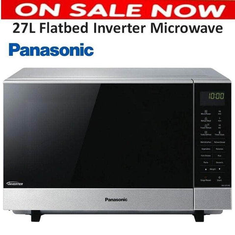 Panasonic Flatbed Inverter Microwave 27L W/ LED Light 16 Programs 1000W Stainle