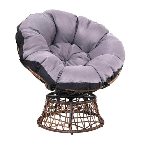 Outdoor Chairs Outdoor Furniture Papasan Chair Wicker Patio Garden Brown