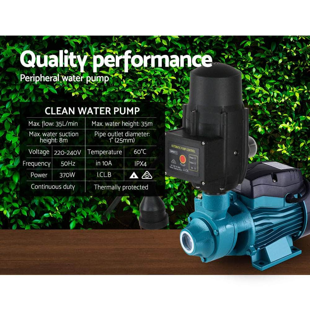 Peripheral Water Pump Garden Boiler Car Wash Auto Irrigation Qb60 Black