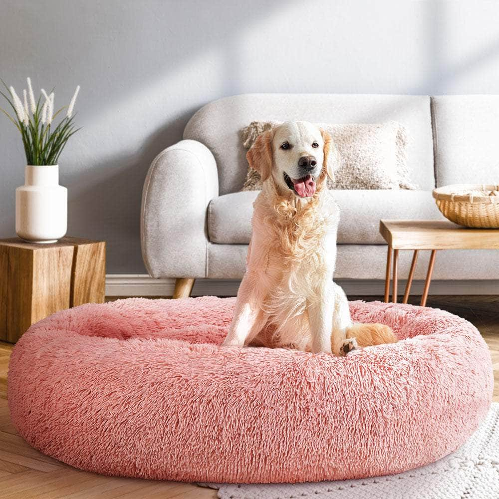 Pet Bed Dog Cat 110Cm Calming Extra Large Soft Plush Pink