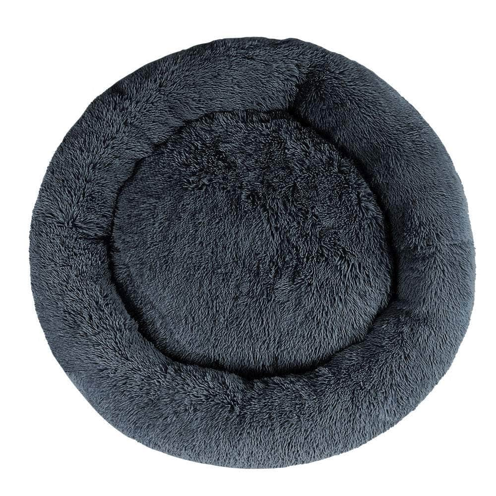 Pet Bed Dog Cat Calming Extra Large Soft Plush Light Charcoal/Dark Grey