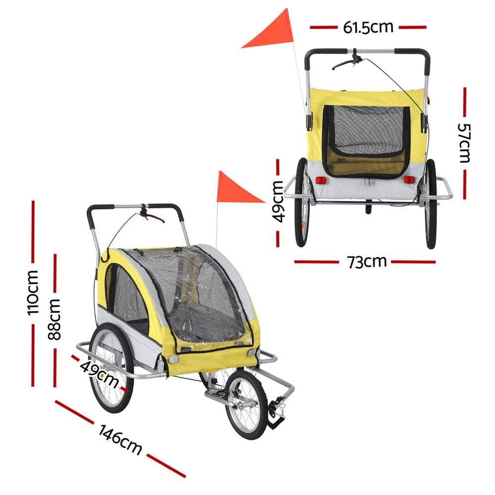 Pet Bike Trailer Dog Stroller Pram Bicycle Large Travel Cycling Foldable