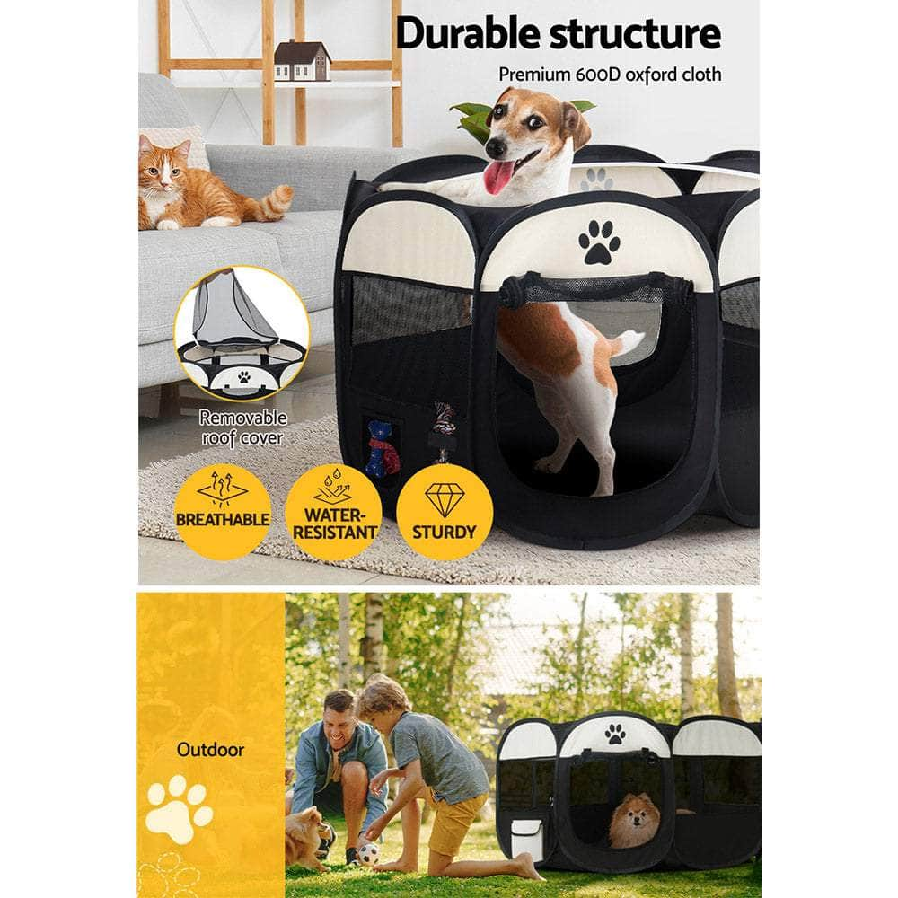 Pet Dog Playpen Enclosure Crate 8 Panel Play Pen Tent Bag Puppy Fence 2Xl