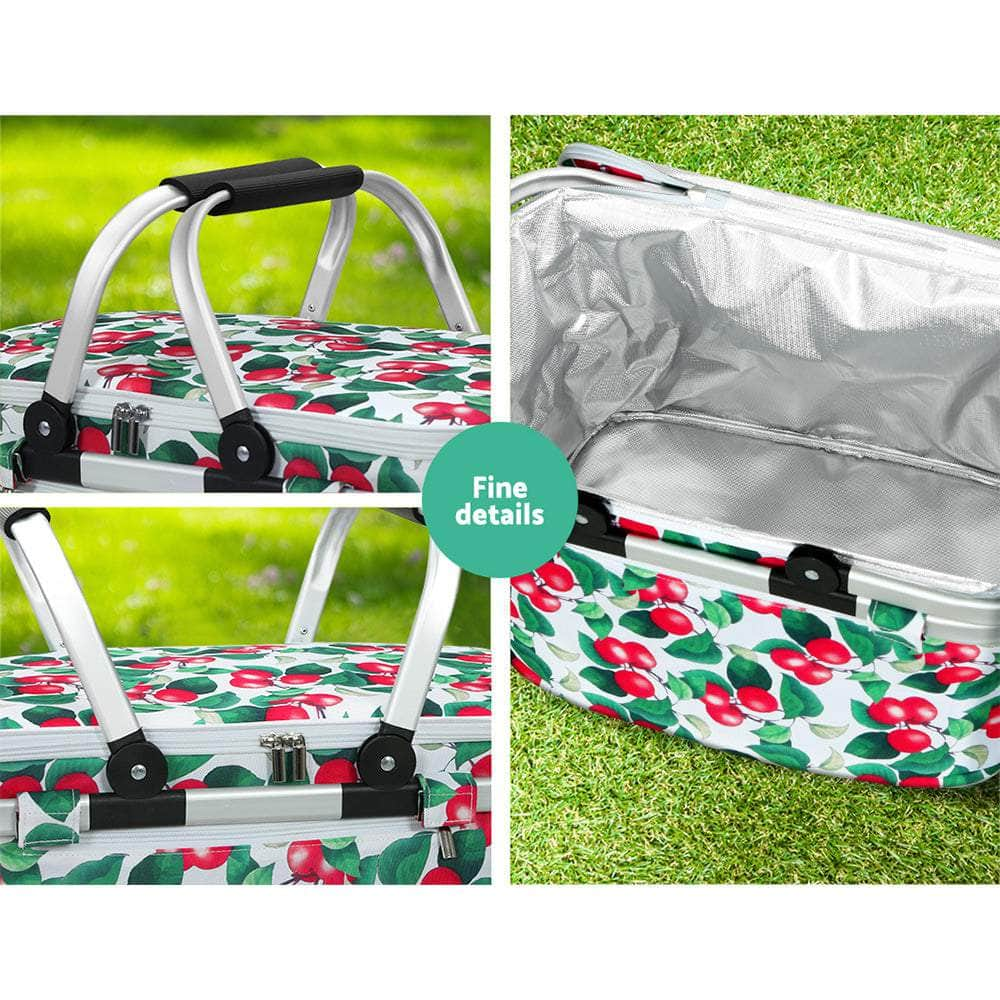 Picnic Basket Folding Bag Hamper Insulated Food Cover Storage