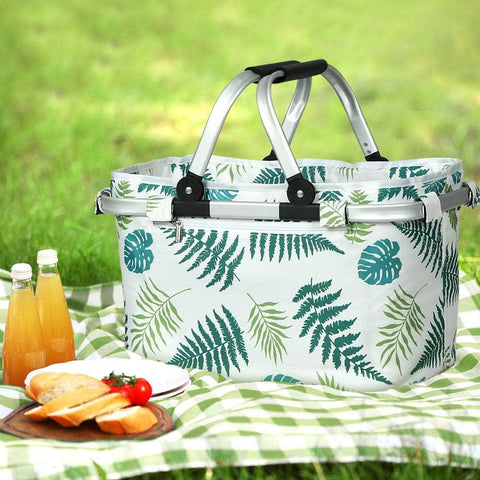 Picnic Basket Folding Bag Hamper Insulated Food Storage