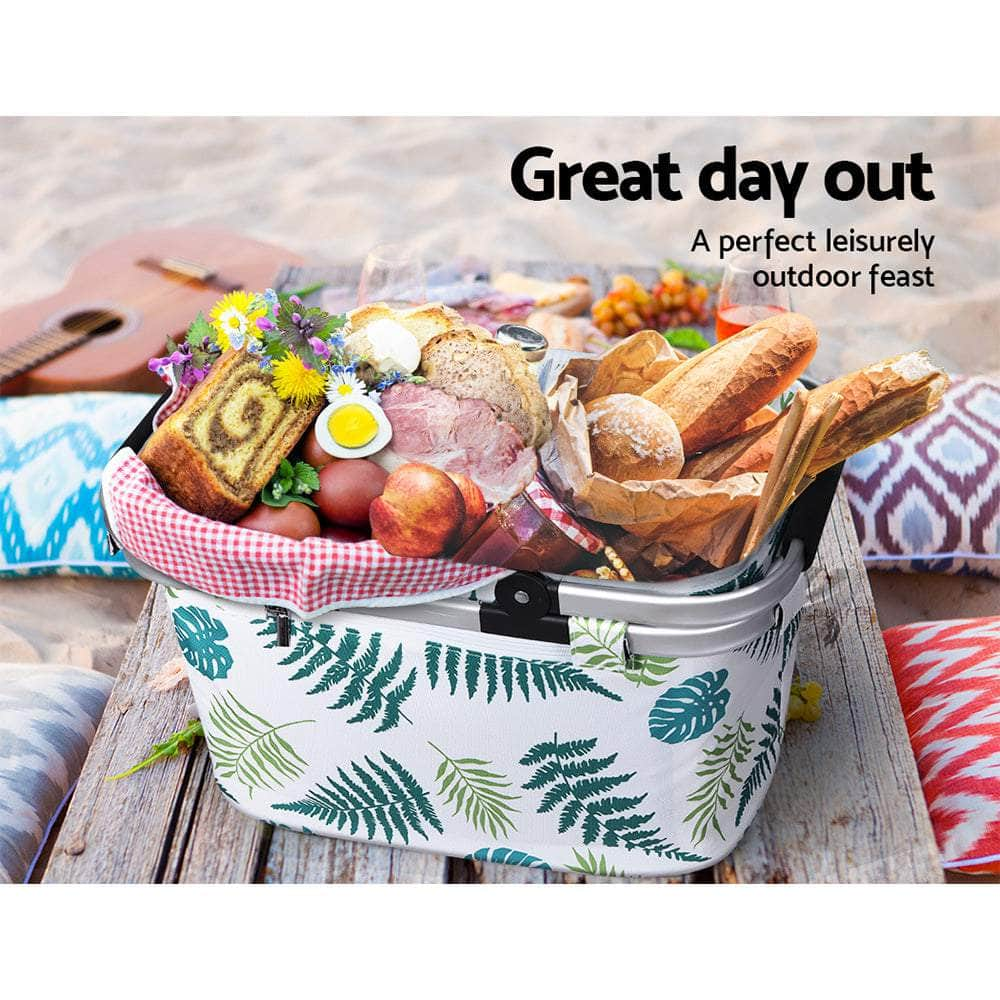 Picnic Basket Folding Bag Hamper Insulated Food Storage