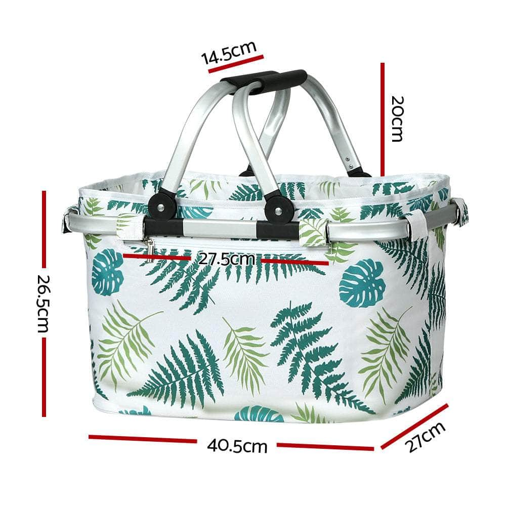 Picnic Basket Folding Bag Hamper Insulated Food Storage