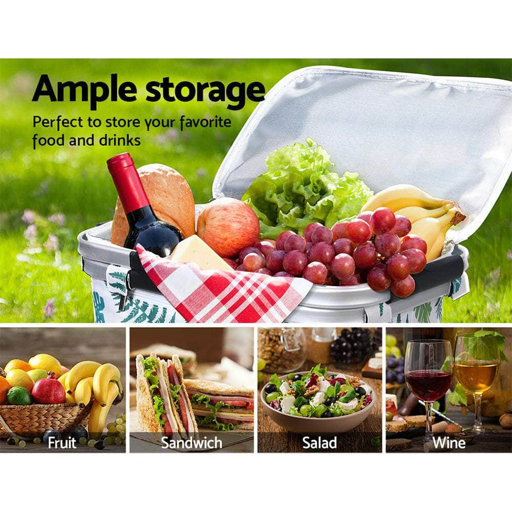 Picnic Basket Folding Bag Insulated Hamper Food Cover Storage