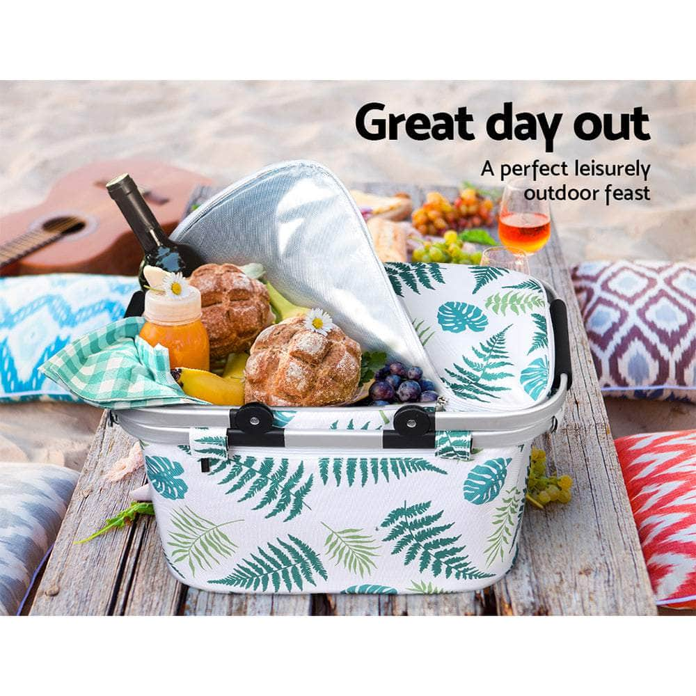 Picnic Basket Folding Bag Insulated Hamper Food Cover Storage