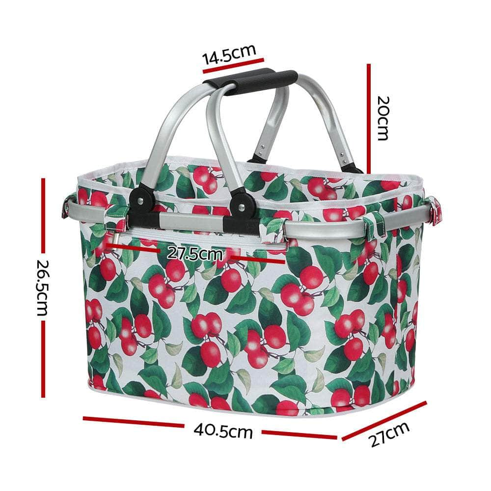 Picnic Basket Set Folding Bag Hamper Insulated Food Storage