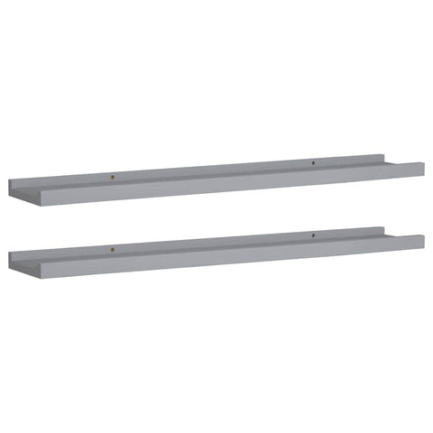 Picture Frame Ledge Shelves 2 pcs Grey MDF