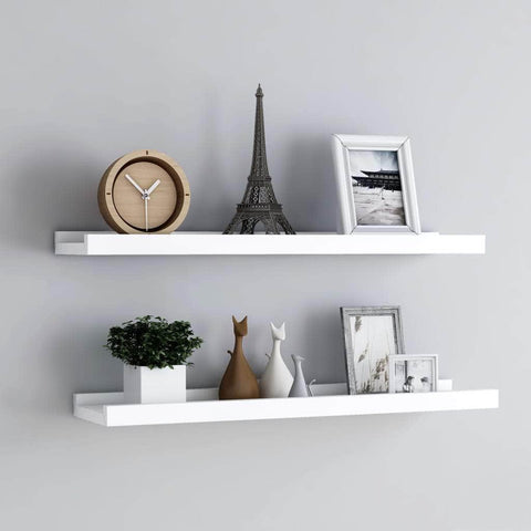 Picture Frame Ledge Shelves 2 pcs White MDF