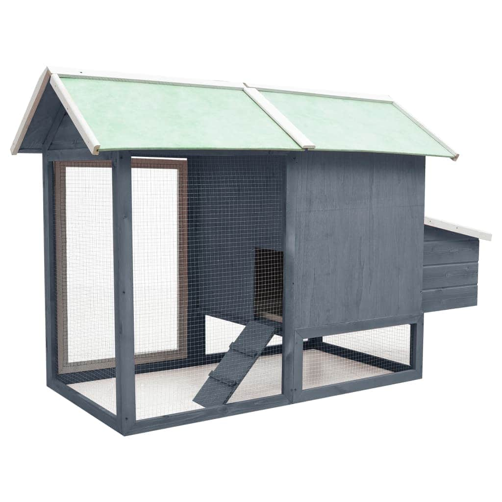 Pine & Fir Wood Chicken Cage Grey