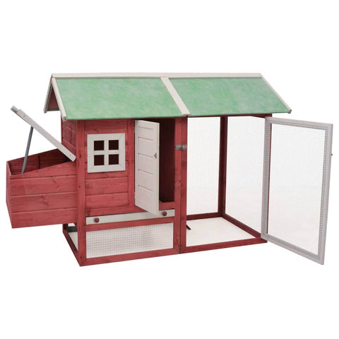 Pine & Fir Wood Chicken Cage Red