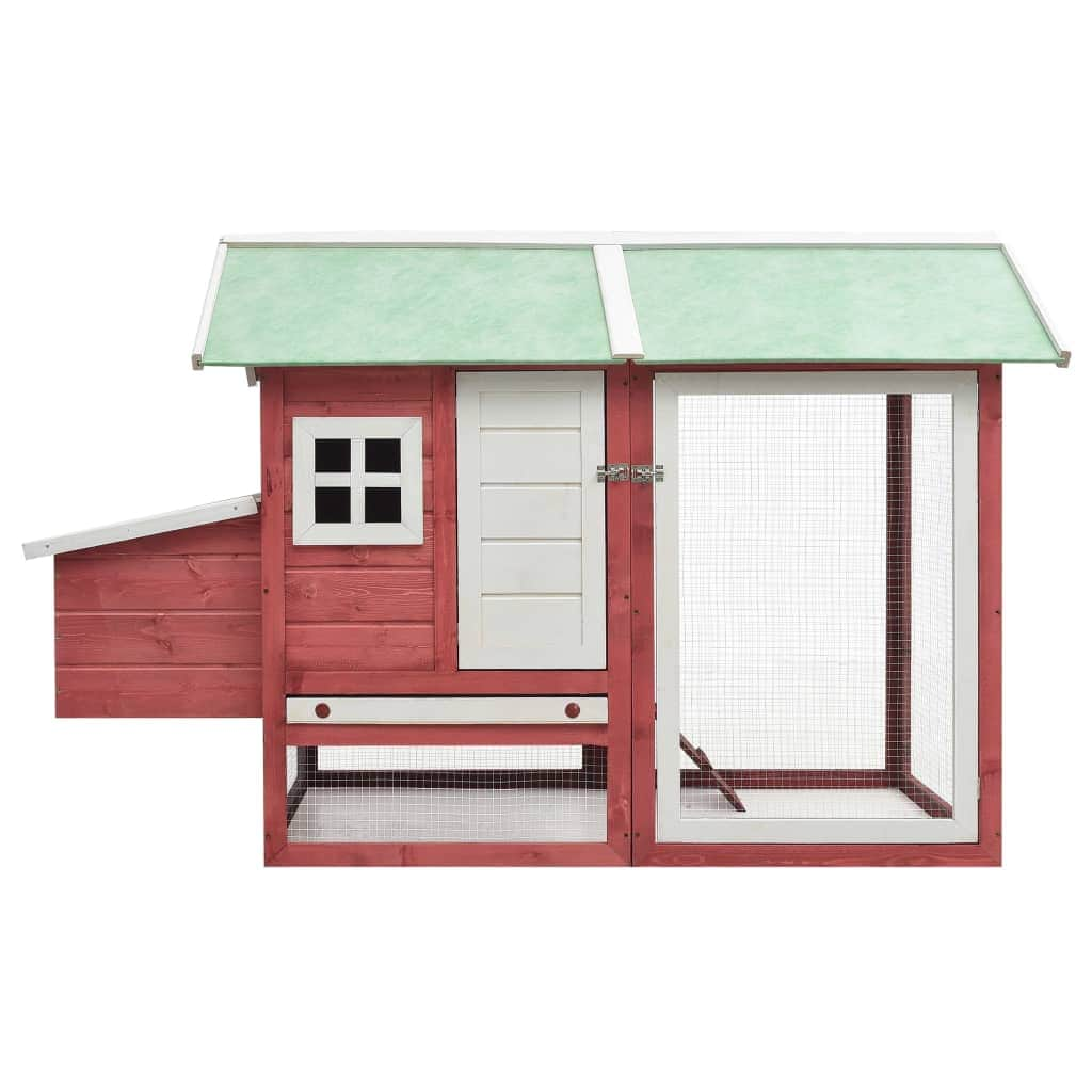 Pine & Fir Wood Chicken Cage Red