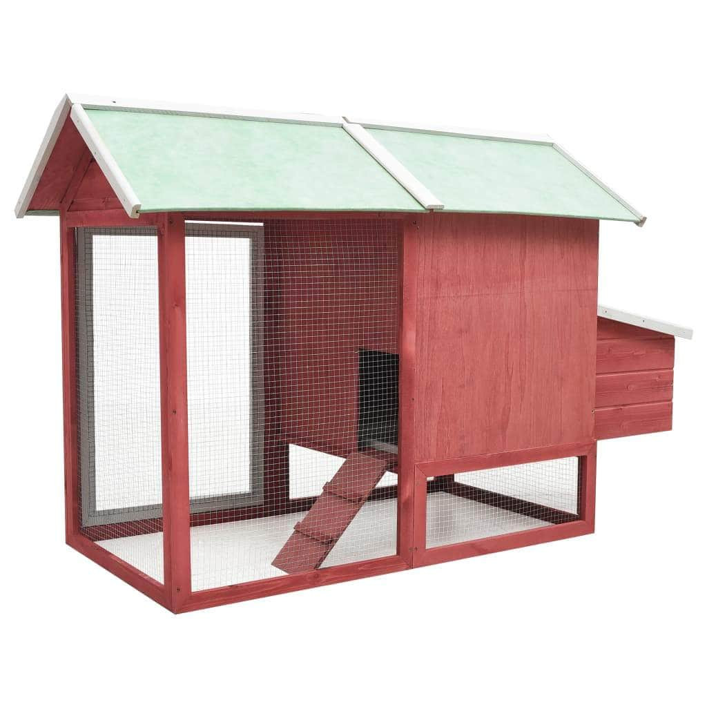 Pine & Fir Wood Chicken Cage Red