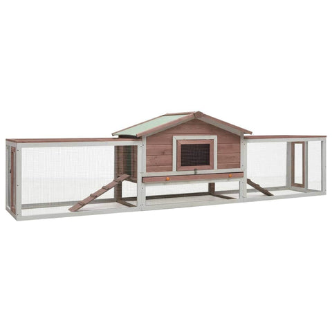 Pine & Fir Wood Rabbit Hutch Mocha