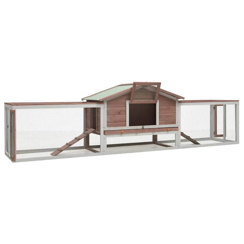 Pine & Fir Wood Rabbit Hutch Mocha