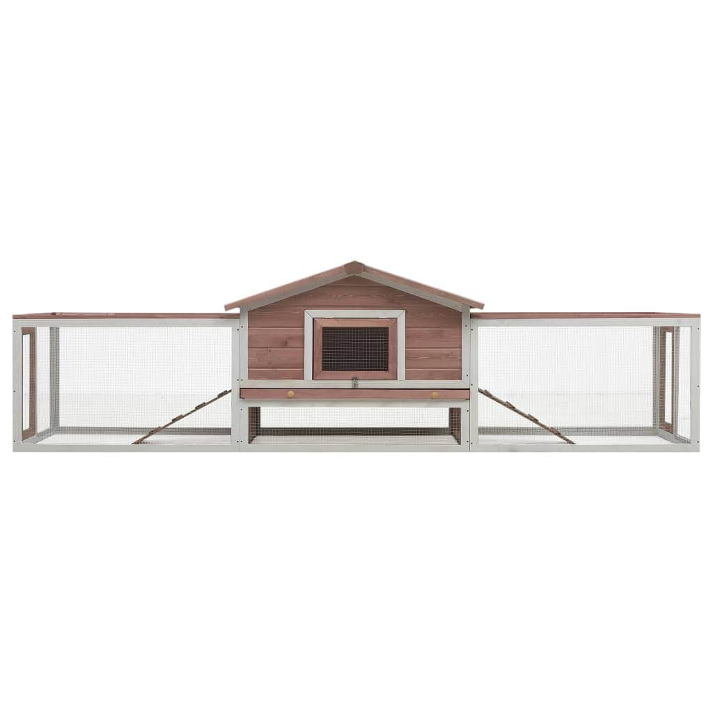 Pine & Fir Wood Rabbit Hutch Mocha