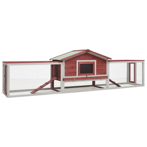 Pine & Fir Wood Rabbit Hutch Red