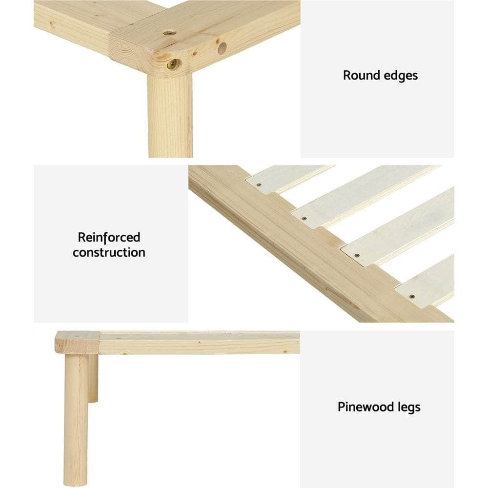 Pine Platform Series Double/Queen/King/Single Size Wooden Bed Frame