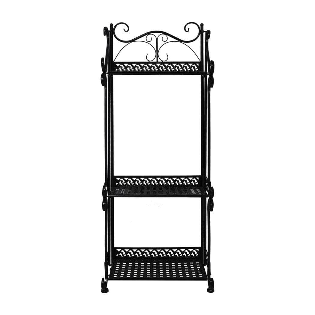 Plant Stand 3 Tiers Outdoor Indoor Black