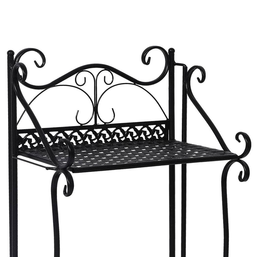 Plant Stand 3 Tiers Outdoor Indoor Black