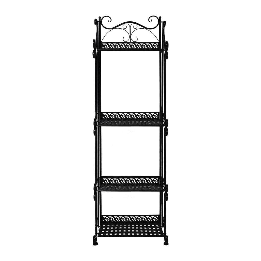 Plant Stand 4 Tiers Outdoor Indoor - Black