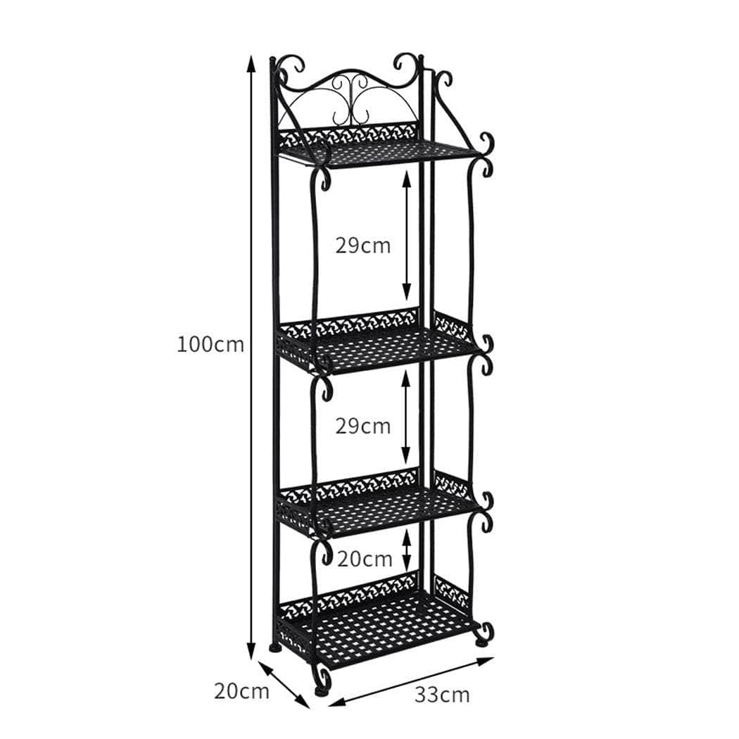 Plant Stand 4 Tiers Outdoor Indoor - Black