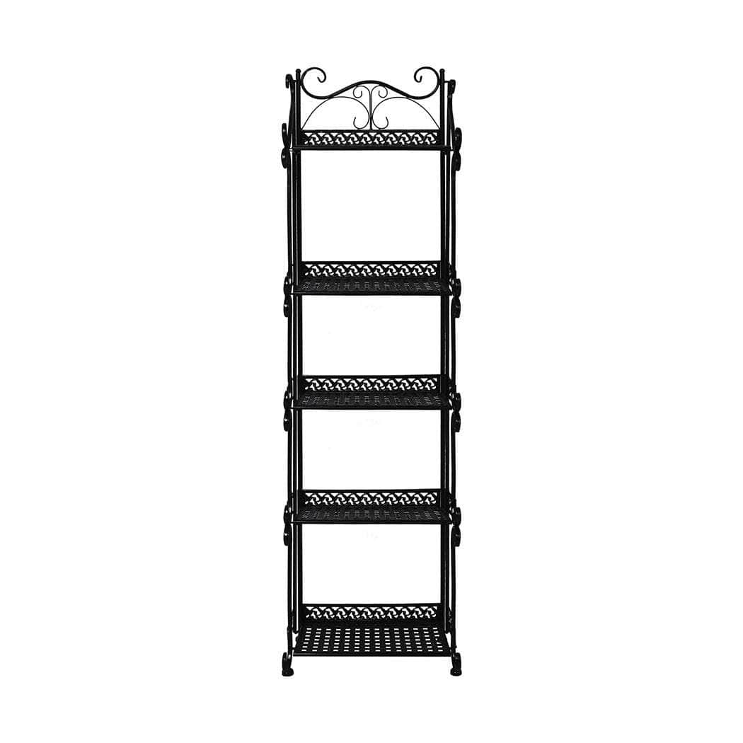 Plant Stand 5 Tiers Outdoor Indoor Black