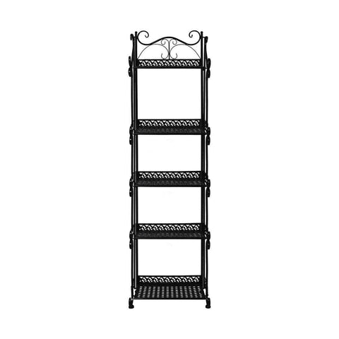 Plant Stand 5 Tiers Outdoor Indoor Black