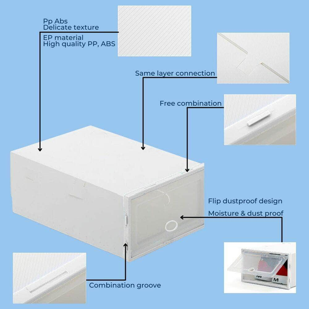 Plastic Shoe Box 12pcs (White)