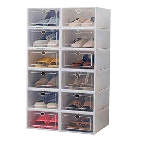 Plastic Shoe Box 12pcs (White)