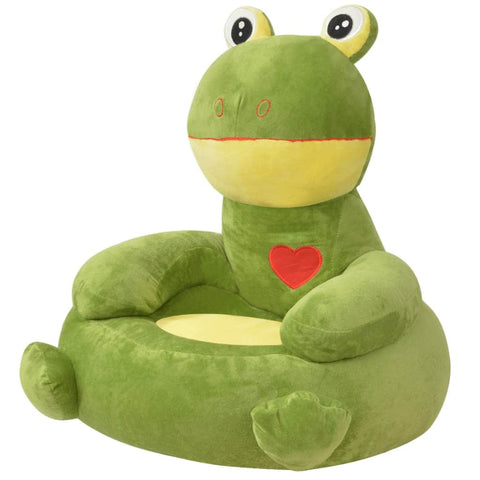 Plush Children's Chair Frog Green