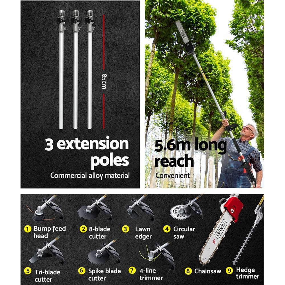 Pole Chainsaw Hedge Trimmer Brush Cutter Whipper Snipper 9 IN 1 MultiTool