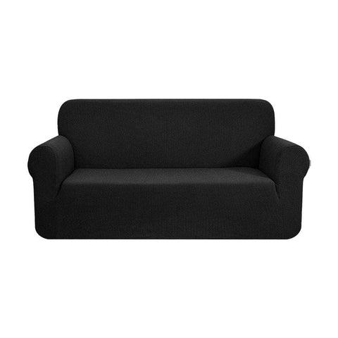 Polyester Jacquard Sofa Cover 3 Seater (Black)