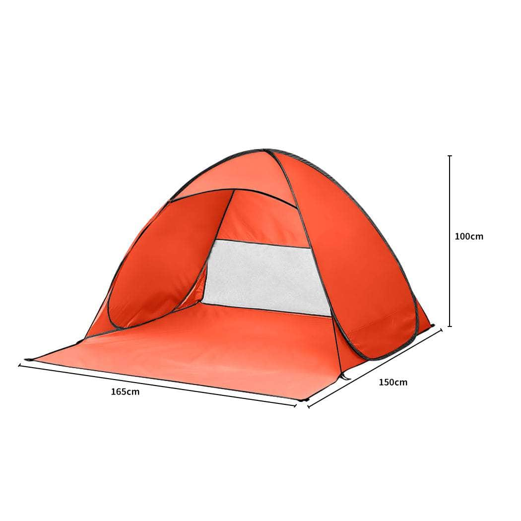 Pop Up Beach Tent Caming Portable Orange