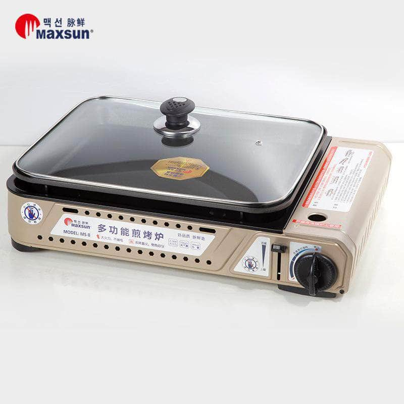 Portable Gas Burner Stove With Inset Non Stick Cooking Pan 60Mm