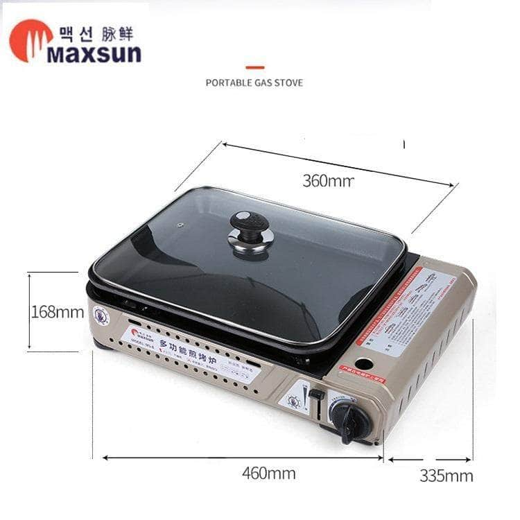 Portable Gas Burner Stove With Inset Non Stick Cooking Pan 60Mm